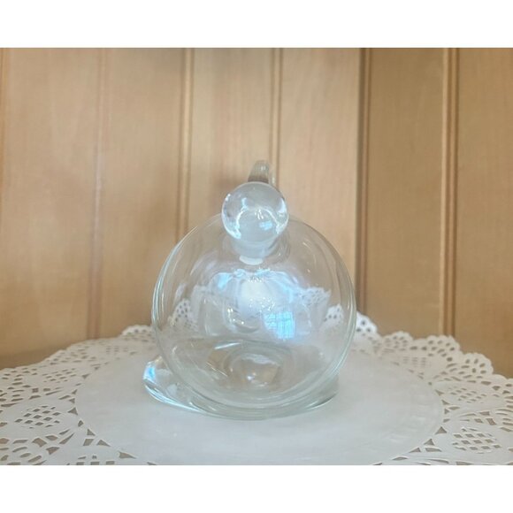 Vintage Clear Glass Oil & Vinegar Cruet Set Dual Compartments Glass Stoppers Mad - Picture 8 of 8